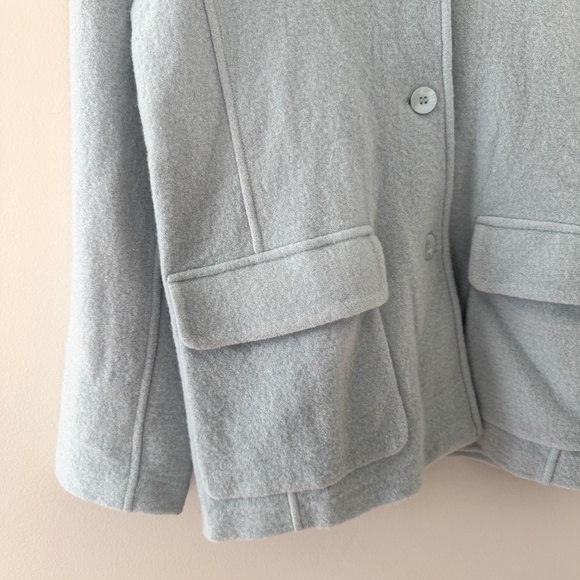 Willi Smith Powder Blue Button Front Sweater Jacket - Picture 3 of 13